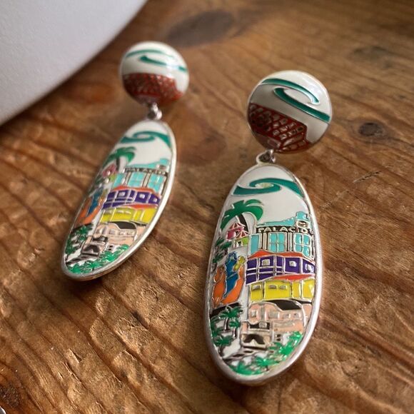 💛 Designer 925 Casa de Oro Dangle Earrings - Picture 2 of 6